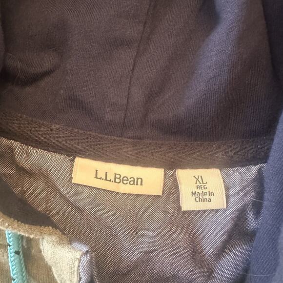 LL Bean Men’s Rugby Henley Pullover Hooded Shirt Size XL Lakewashed Preppy - Picture 3 of 13